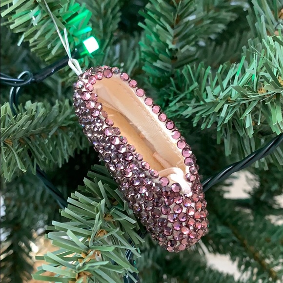 Ballet Pointe Shoe Ornament Antique Pink Swarovski - Picture 7 of 12